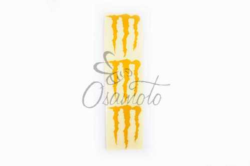Наклейка логотип MONSTER ENERGY (5x6см, 3шт, желтая) (#HTC10103)