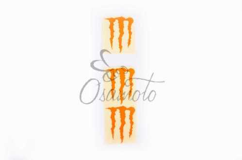 Наклейка логотип MONSTER ENERGY (5x6см, 3шт, оранжевая) (#HTC10103)