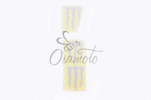 Наклейка логотип MONSTER ENERGY (5x6см, 3шт, серебристая) (#HTC10103)