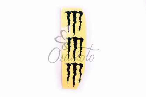 Наклейка логотип MONSTER ENERGY (5x6см, 3шт, черная) (#HTC10103)