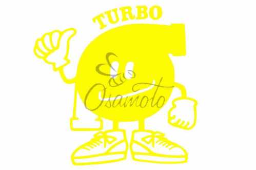 Наклейка декор TURBO (16x16см, желтая) (#0309)