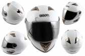 Шлем-интеграл (mod:B-500) (size:XL, белый, зеркальный визор) BEON