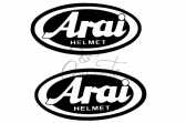 Наклейка логотип ARAI (9x4,5см, черная) (#1871)