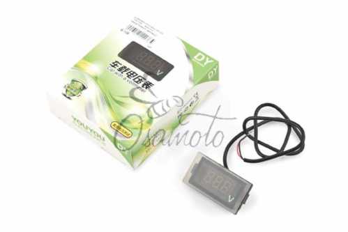 Цифровой вольтметр DC 12V (врезной, прямоугольный, красный) YOUYOU
