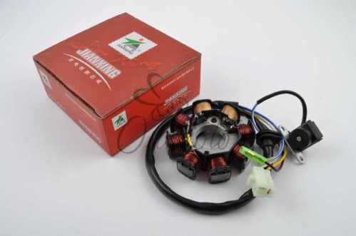 Статор генератора 4T GY6 50 (6+2 катушек, 4 контакта) JIANXING