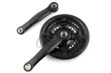 Звезды велосипедные (передние) 24/34/42T (+2 шатуна L-170mm, квадрат, черные, с защитой) YKX Заводской стандарт OEM