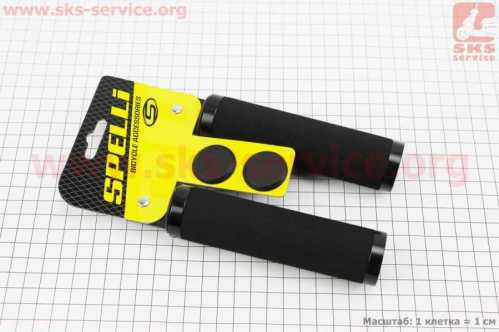 Ручки руля 130мм с зажимом Lock-On с двух сторон, неопреновые, чёрные SBG-672