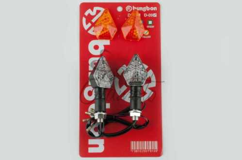 Повороты светодиодные, кристалл (пара) (черные, со сменными стеклами) ST