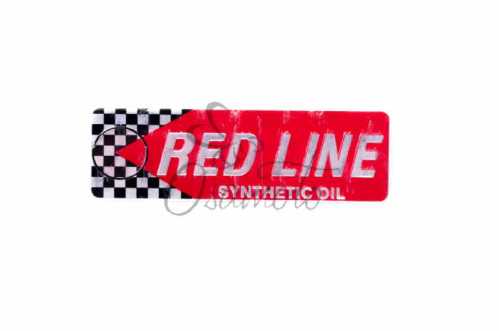Наклейка шильдик RED LINE (13х4см, хром) (#4650)