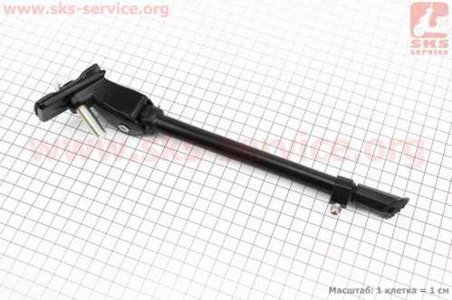 Подножка боковая центральная телескопическая для 26"-28", алюминиевая, чёрная HS-004D