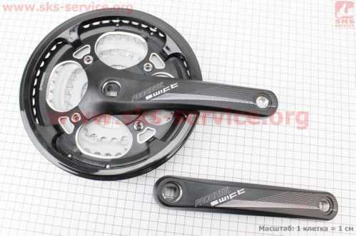 Шатуны "квадрат" 170мм, 48.38.28T MTB, алюминиевые, чёрные SWIFT-251P