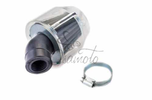 Фильтр воздушный (нулевик) d28/40mm, 45* (колокол, прозрачный) KM (mod:KY-A-134)