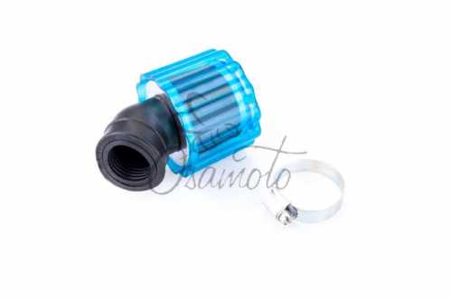 Фильтр воздушный (нулевик) d28/40mm, 45* (колокол, синий, прозрачный) KM (mod:KY-A-135)