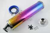 Глушитель (тюнинг) 420*100mm, креп. Ø78mm (нержавейка, радуга, прямоток, mod:15)
