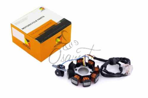 Статор генератора 4T GY6 50 (6+2 катушек, 4 контакта) HORZA