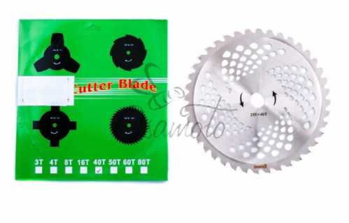 Нож мотокосы 40T (d255/25.4 mm) (победитовые зубья) ZUNA