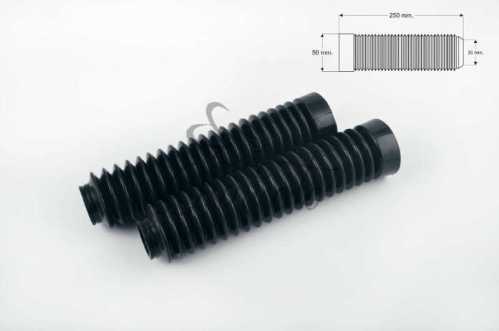 Гофры передней вилки (пара) универсальные L-250mm, d-30mm, D-50mm (черные) MZK
