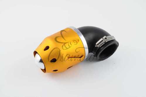 Фильтр воздушный (нулевик) d42mm, 90*, пуля (золото)