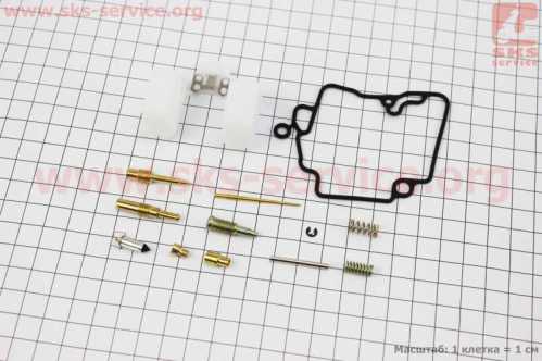 Ремонтный к-кт карбюратора 50-80cc, 12 деталей+поплавок