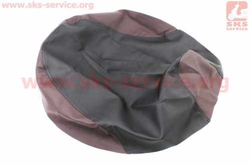 Чехол сиденья Honda DIO AF27 (эластичный, прочный материал) черный/коричневый