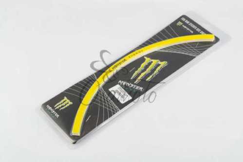 Наклейка на колесо 17 MONSTER ENERGY (желтая, светоотражающая) GJCT