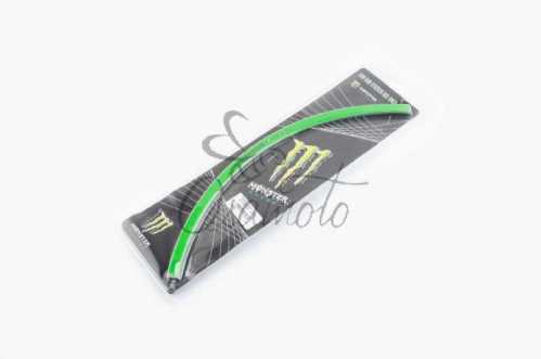 Наклейка на колесо 17 MONSTER ENERGY (зеленая, светоотражающая) GJCT