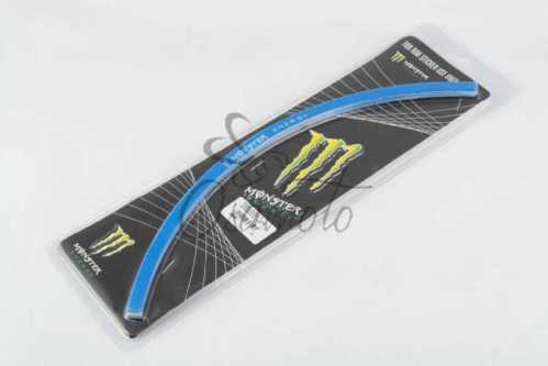 Наклейка на колесо 17 MONSTER ENERGY (синяя, светоотражающая) GJCT