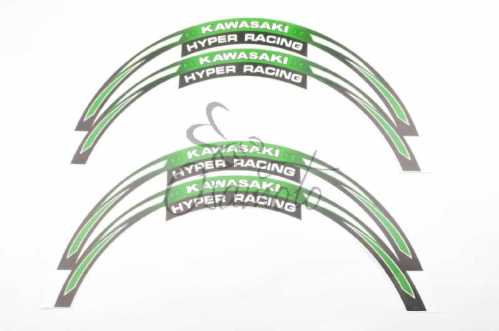 Наклейка на колесо 17/18 KAWASAKI (зеленая) (#6058A)