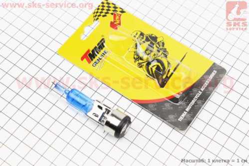 Лампа фары H6 BA20D 12V 35/35W "super" синяя "свеча"