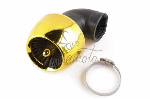 Фильтр воздушный (нулевик) d42mm, 90*, турбина (золото)