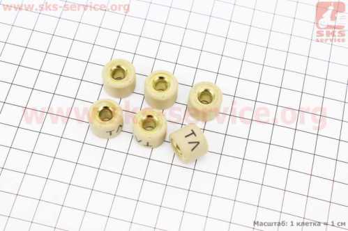 Ролики вариатора 6шт, 15x12 - 9г, 2Трем