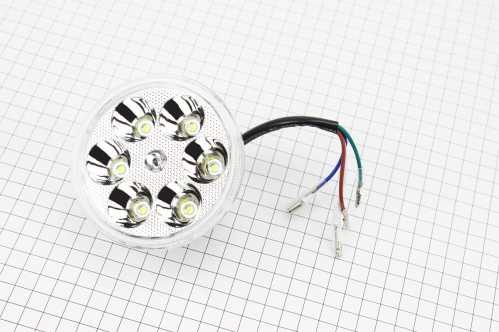 УЦЕНКА DELTA Фары круглой внутренняя часть 6-LED с ободком, 80мм (не горит несколько диодов)