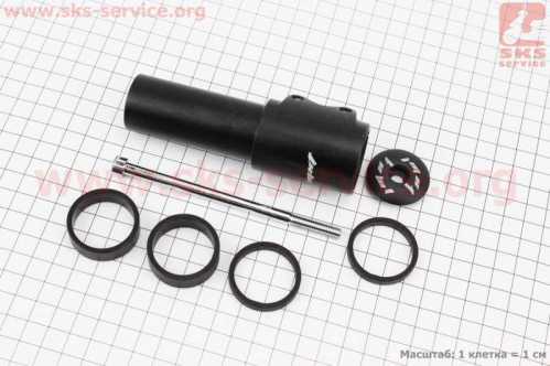 Удлинитель штока вилки 1 1/8” (28.6 мм)х117mm, алюминиевый, чёрный HR-117