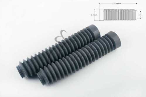 Гофры передней вилки (пара) универсальные L-190mm, d-30mm, D-45mm (серые) MZK