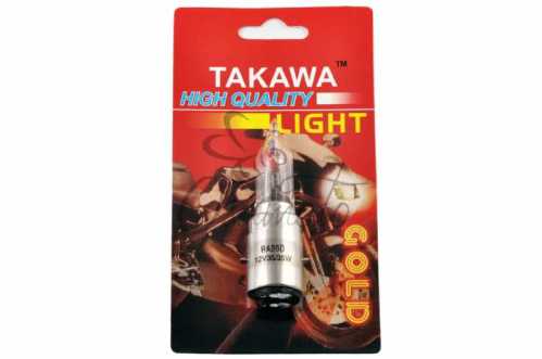Лампа BA20D (2 уса) 12V 35W/35W (белая, высокая, конусная) (блистер) TAKAWA