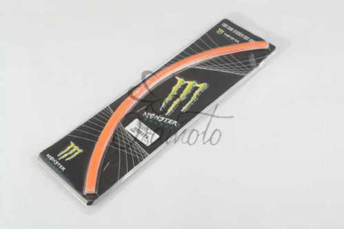 Наклейка на колесо 17 MONSTER ENERGY (красная, светоотражающая) GJCT