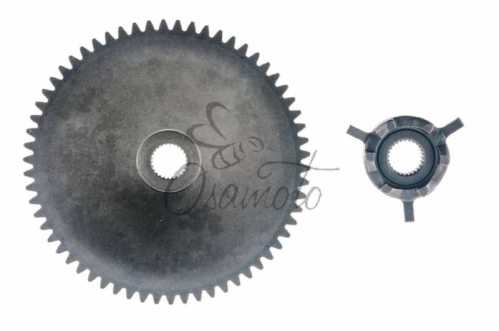 Щека вариатора неподвижная 4T GY6 50 (+ведомая часть храповика, крыльчатка) STEEL MARK