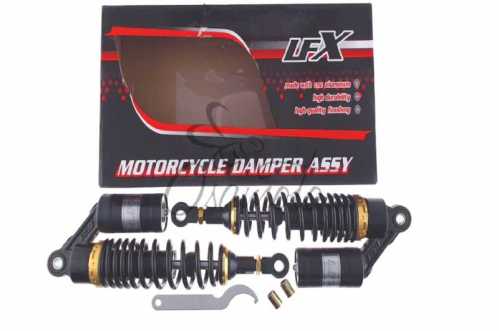 Амортизаторы (пара) Delta 330mm, газомасляные (черные) KOMATCU (mod.A)
