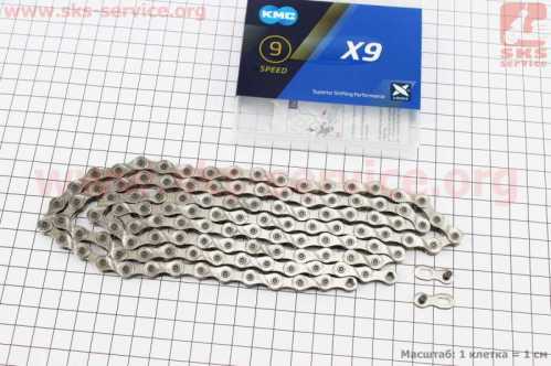 Цепь приводная 1/2х11/128х116L 9 скоростей, серебристая X9