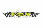 Наклейка логотип FOX (24x5см, желтая) (#3267)