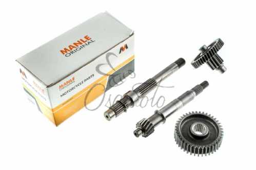 Редуктор (в сборе) 4T GY6 125/150 (длинный, под два амортизатора) MANLE