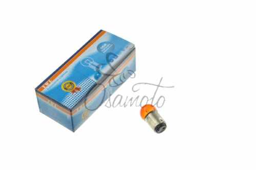 Лампа S25 (двухконтактная) 12V 10W/5W (стоп, габарит) (красная) YWL