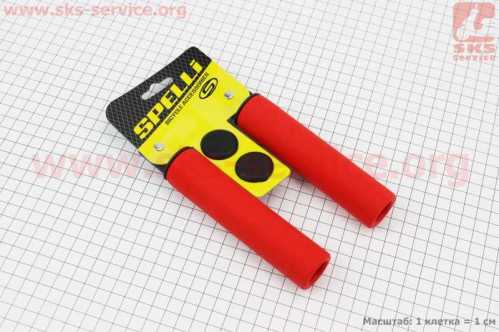 Ручки руля 130мм, силиконовые, красные SBG-6108