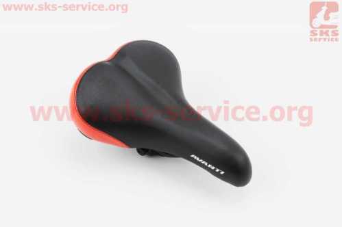 Сиденье MTB 255x180мм, чёрно-красное AVY-6753