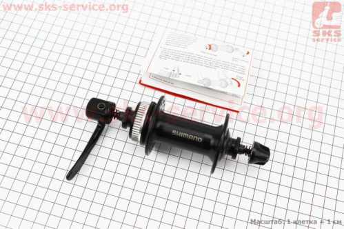 Втулка передняя MTB алюминиевая 14Gx36H, Disk-brake Center Lock, крепл. эксцентрик, чёрная HB-TX505