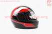 Шлем интеграл, закрытый 825-3 S, ЧЁРНЫЙ с красно-серой полосой (возможны царапины, дефекты покраски), тип 1