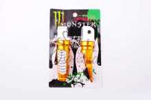 Підніжки пасажирські (mod:1, жовті) MONSTER ENERGY Заводской стандарт OEM